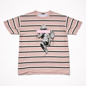 Striped Pink and Black Women's Pajama Top